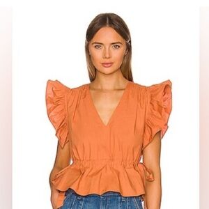 Ulla Johnson Iyla Ruffle Top Size 4 in Clay